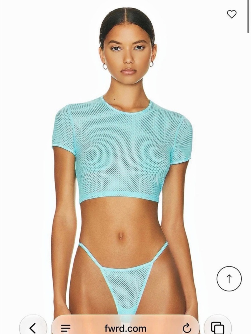 Alexander Wang Cropped Tee in Blue Like New bodywear jersey mesh xs logo tee